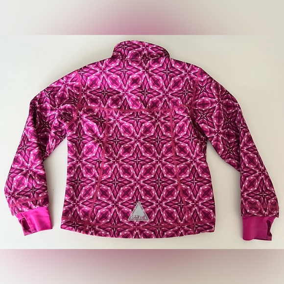 L.L. Bean girls Wonderfleece Soft Shell Jacket Dark Orchid Kaleidoscope S 4 - Picture 3 of 9